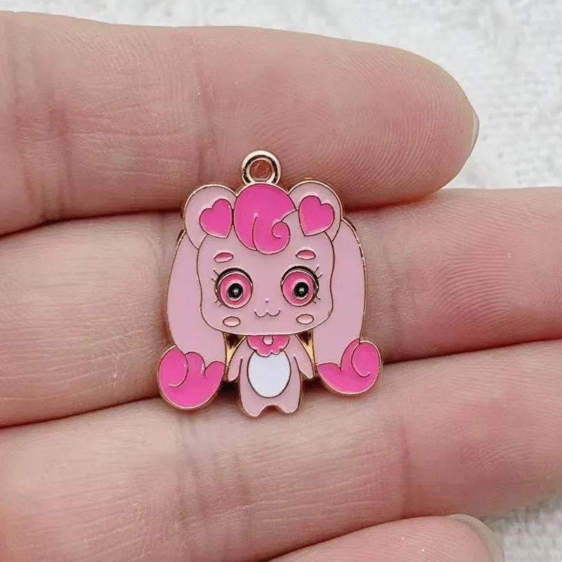 10pcs Cartoon Cute Drip Oil Alloy Jewelry Accessories Pendant Earrings Bracelet DIY Pendant - view 2