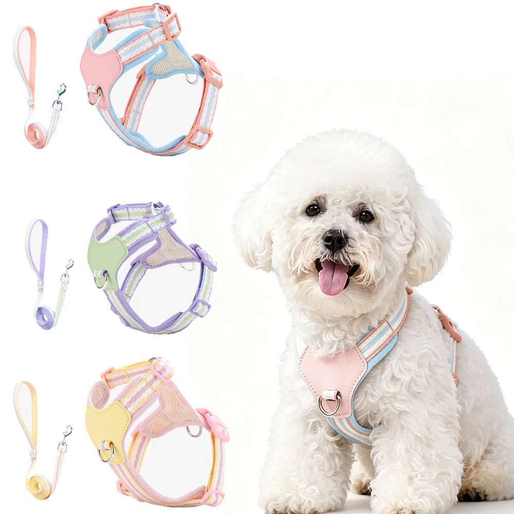 Cat Dog Harness and Leash Set, Adjustable No-Pull Pet Vest Harness, Walking Harness for Small Medium Dogs Cats, 1 PCS