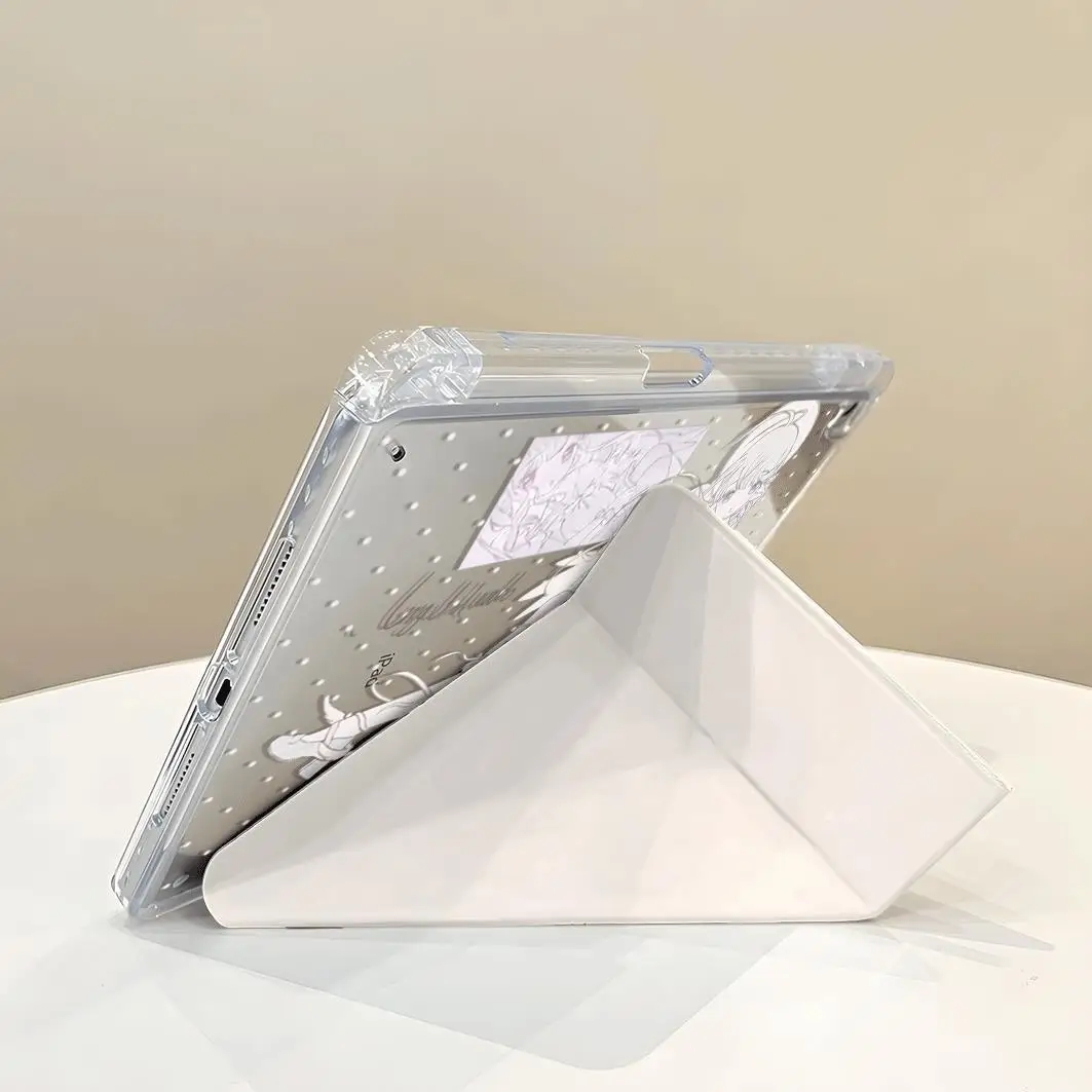 Korean Angel Girl Lamb Tablet Case For iPad Pro 11 13in 2025 iPad Pro 12.9in Air7 10th 11th M4 M5 3Y Folding Protective Cover 6