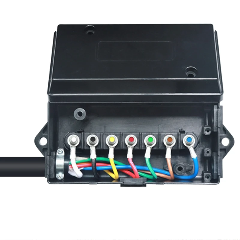 Cabo de Conexão Seven-Core com Junction Box, Plug EUA, Fio Longo, Peças de Reposição, RV Trailer, 8FT