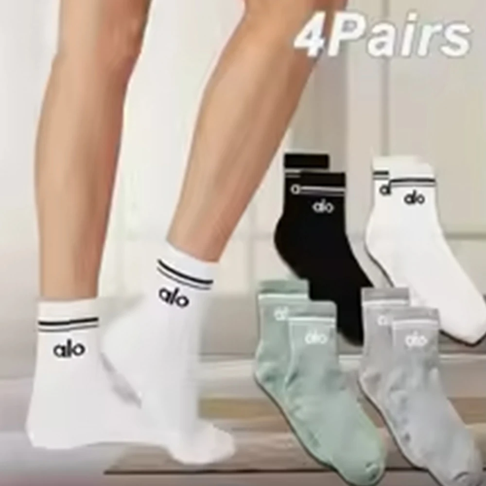 Chaussettes de Yoga rétro en coton, confortables, colorées, moyennes, Pilates, Fitness, sport quatre saisons, longues pour femmes