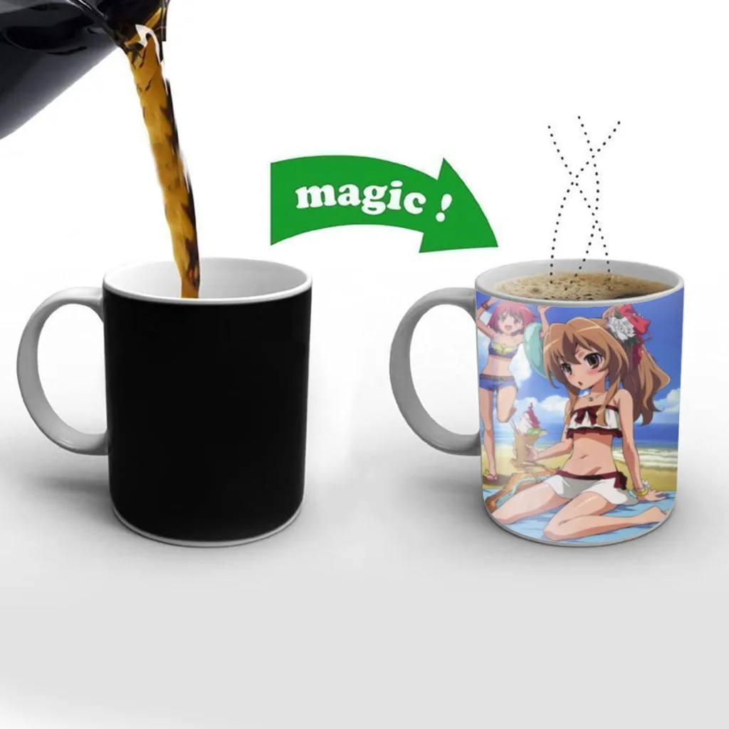 

Toradora! Aisaka Taiga Anime Coffee Mugs Creativ Color Changing Milk Tea Cup Ceramic Magic Heat Sensitive Mug Gifts