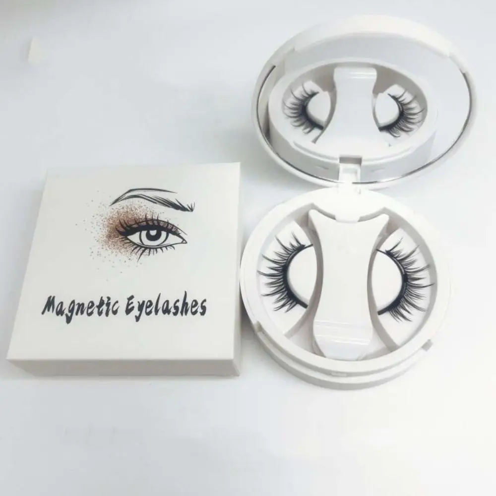 Cat Eye magnetische falsche Wimpern, Make-up mit Spiegel, magnetische Wimpern mit Clip, langlebig, flauschig, kleberfrei, falsche Wimpern
