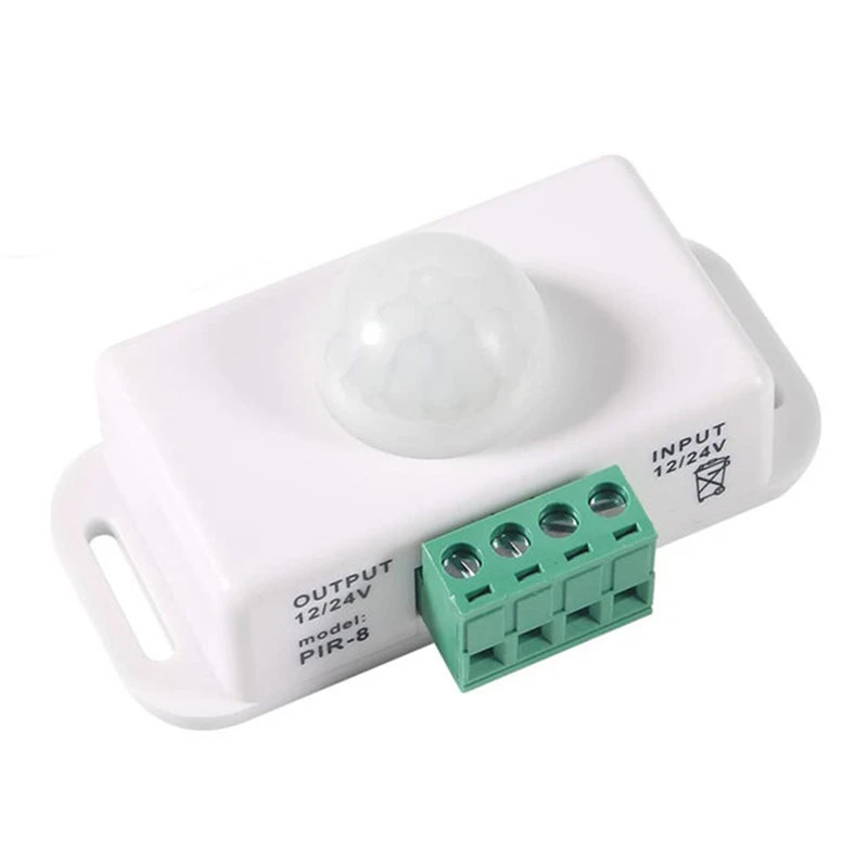 LED interruttore sensore corpo umano 6A nero/bianco tempo di ritardo regolabile PIR 5050 modulo striscia luminosa 12/24v