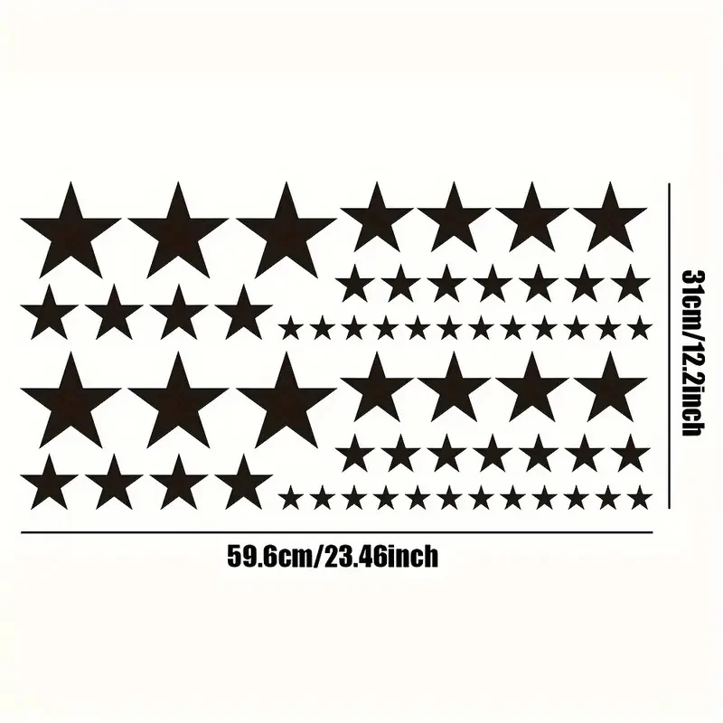 60pcs five-pointed Star Car Body Stickers Set Racing Door Side Vinyl Decal Night Run Sport Competition Style Decorative For Jdm