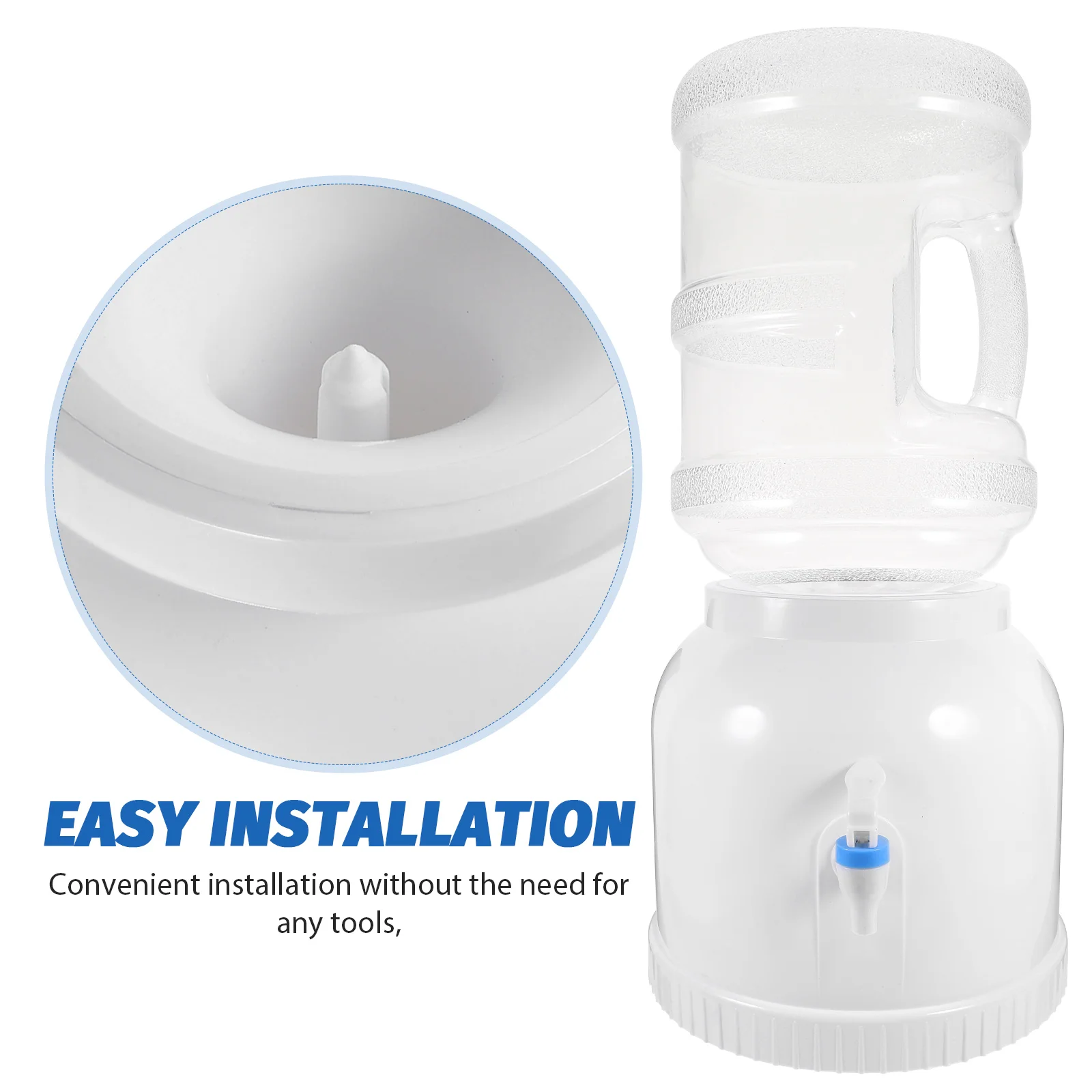 Estante de barril dispensador de agua con caño, soporte de botella, Mini jarra de escritorio de oficina, botella de agua de plástico frío