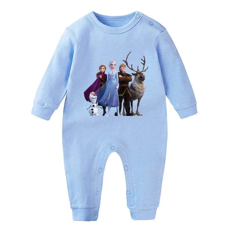 New Spring Autumn Baby Boys Rompers Cartoon Frozen Anna Elsa Olaf Infant Girls Jumpsuits Cotton Hoodies Kid Outfits Bebe Clothes