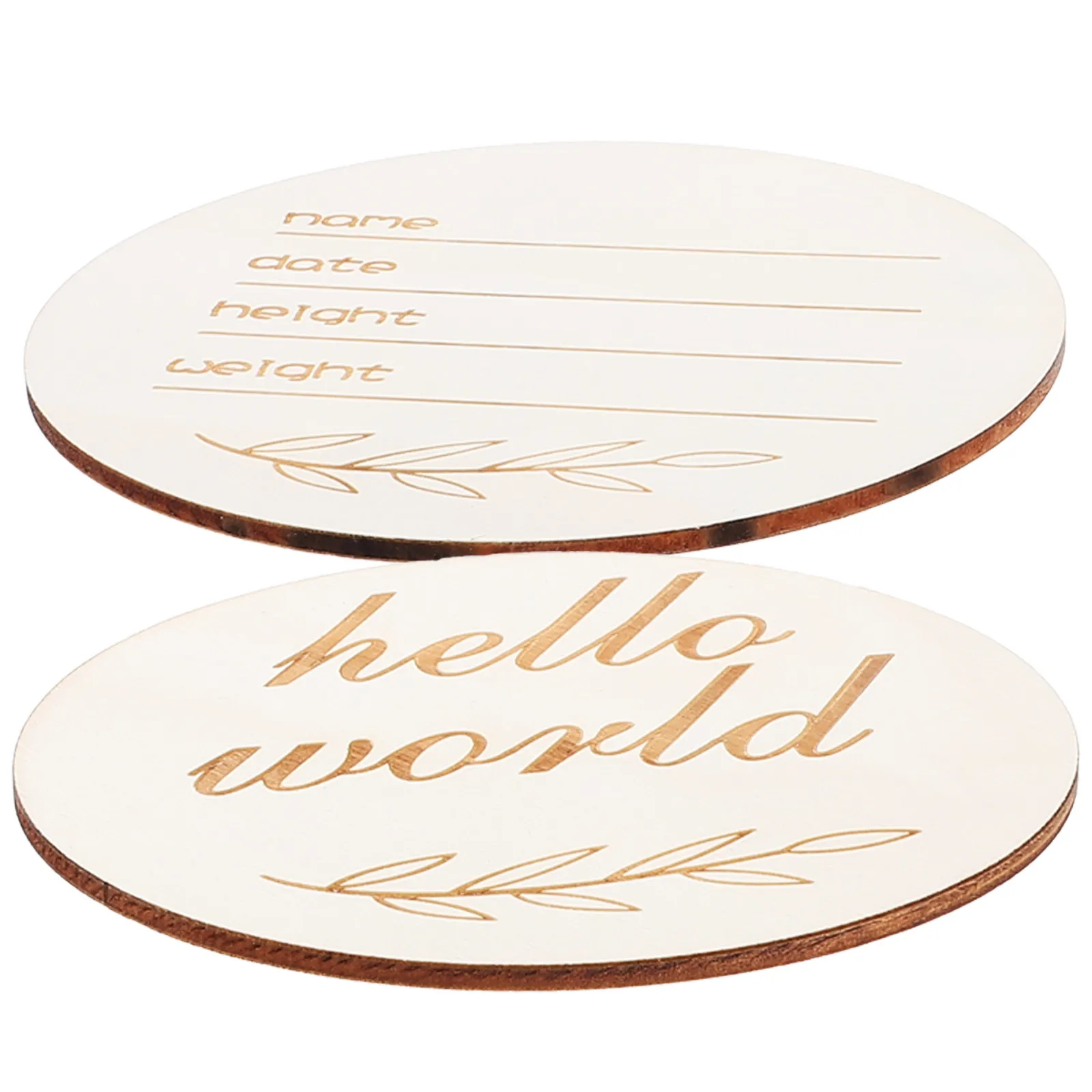 

2Pcs Wooden Birth Announcement Name Sign for Newborn Baby Milestone Photo Prop Minimalist Design Elegant Wood Keepsake Gift