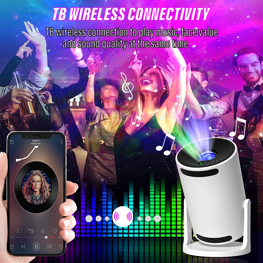 Star Projection Lamp, Black Hole Starlight Night Light with 15 Black Hole Starlight Combinations, TB Wireless Connection