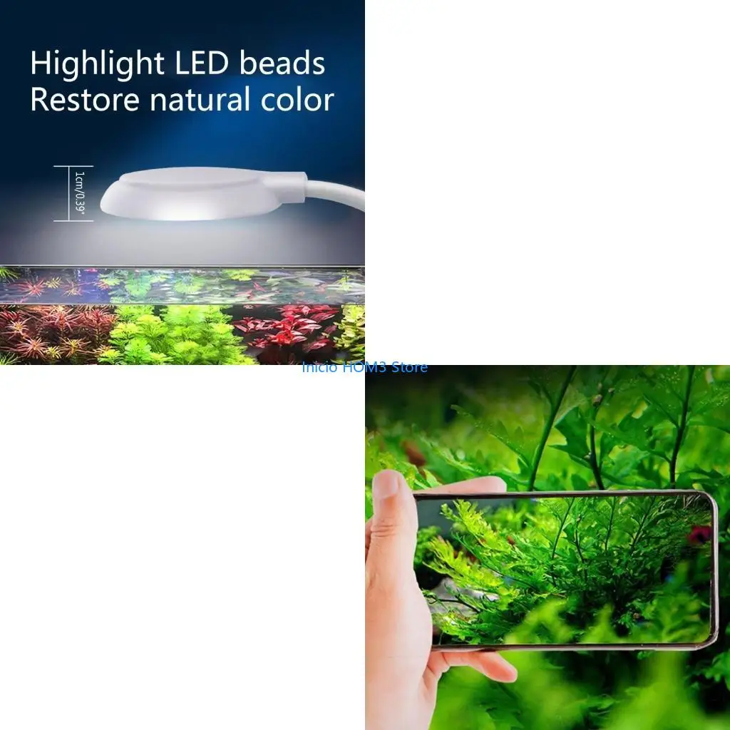 A5YD LED Aquarium Light Clip-On Fish Tanks Lighting for Small and Fish Tanks