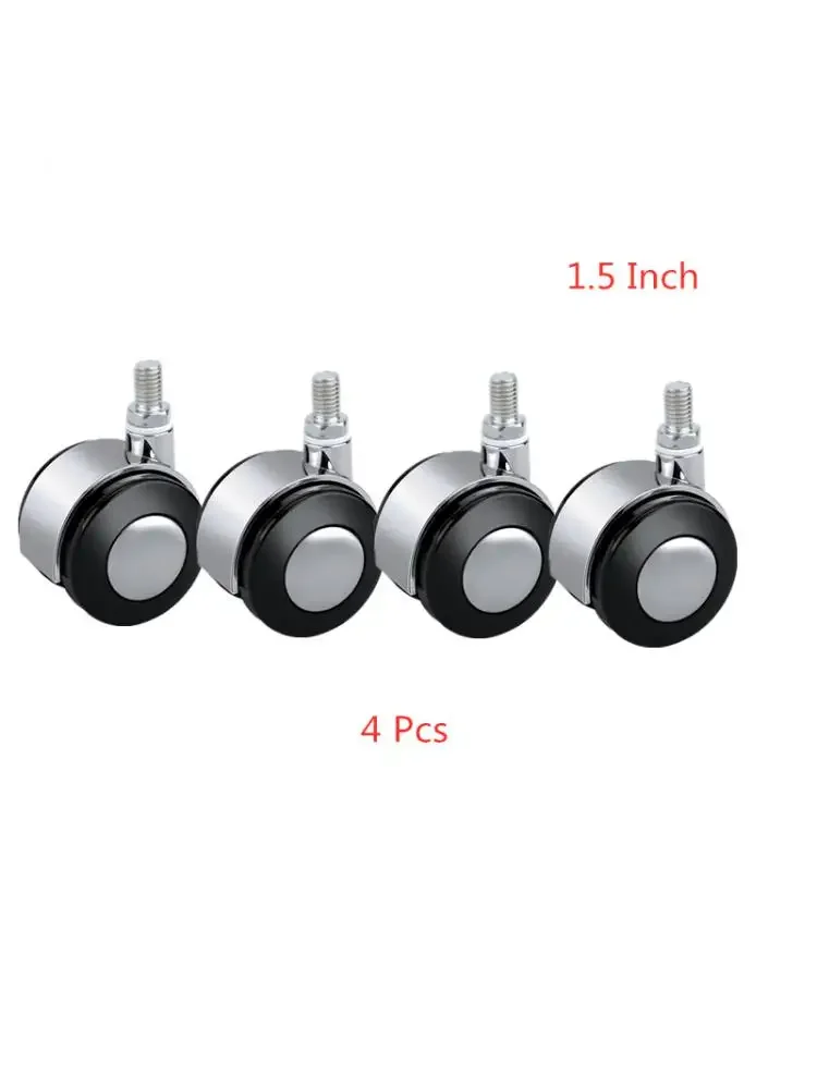 

4 Pcs/Lot 1.5 Inch Zinc Alloy Caster Screw Rod Universal Furniture Silent Wheel Dining Chair Tea Table Wear Resistant Pulley