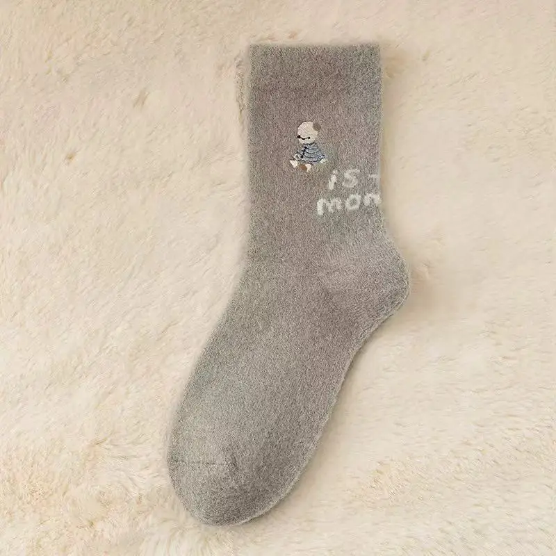 الشتاء والخريف الصوف سميكة مطرزة المرأة منتصف العجل الجوارب أفخم الجوارب المألوف ومتعددة الاستخدامات عيد الميلاد ورأس السنة الجديدة #6