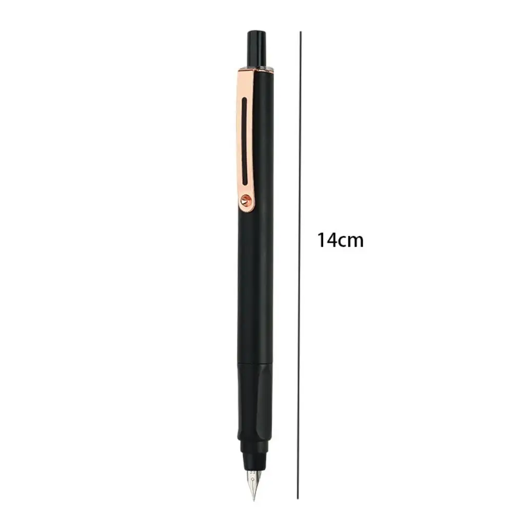 Retractable Press Type Fountain Pen Notched Color Pen Body Writing Pen Exchangeable Ink Cartridge Calligraphy Practice Ink Pen