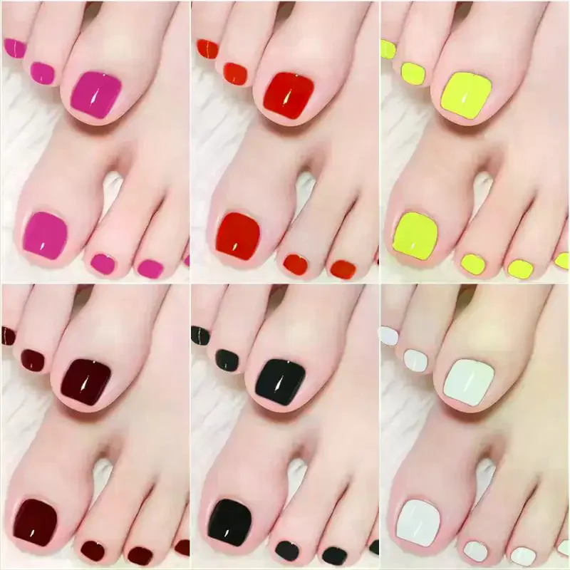 96 قطعة 4 شبكة قصيرة مربع أظافر كاذبة غطاء كامل الاكريليك الاصطناعي القدم مسمار نصائح يمكن ارتداؤها مسمار الفن تمديد DIY بها بنفسك مسمار