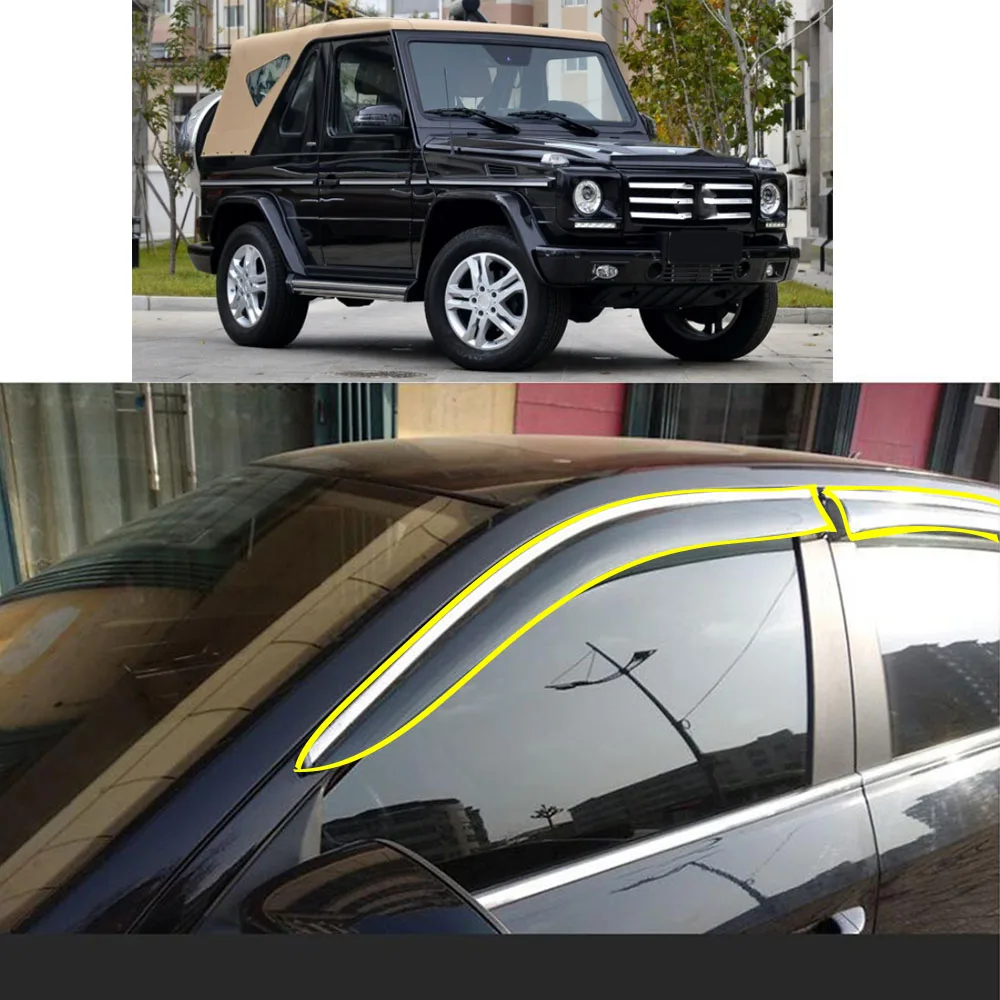 Sticker Plastic Window Glass Wind Visor Rain/Sun Guard Vent For Mercedes Benz G-Series Class W463 2004-2010 2011-2017 2018