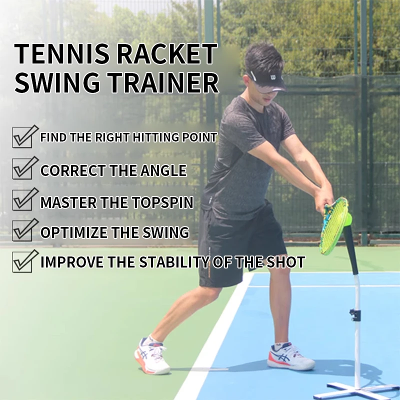 New portable tennis racket swing training device improves swing stability and optimizes hitting action