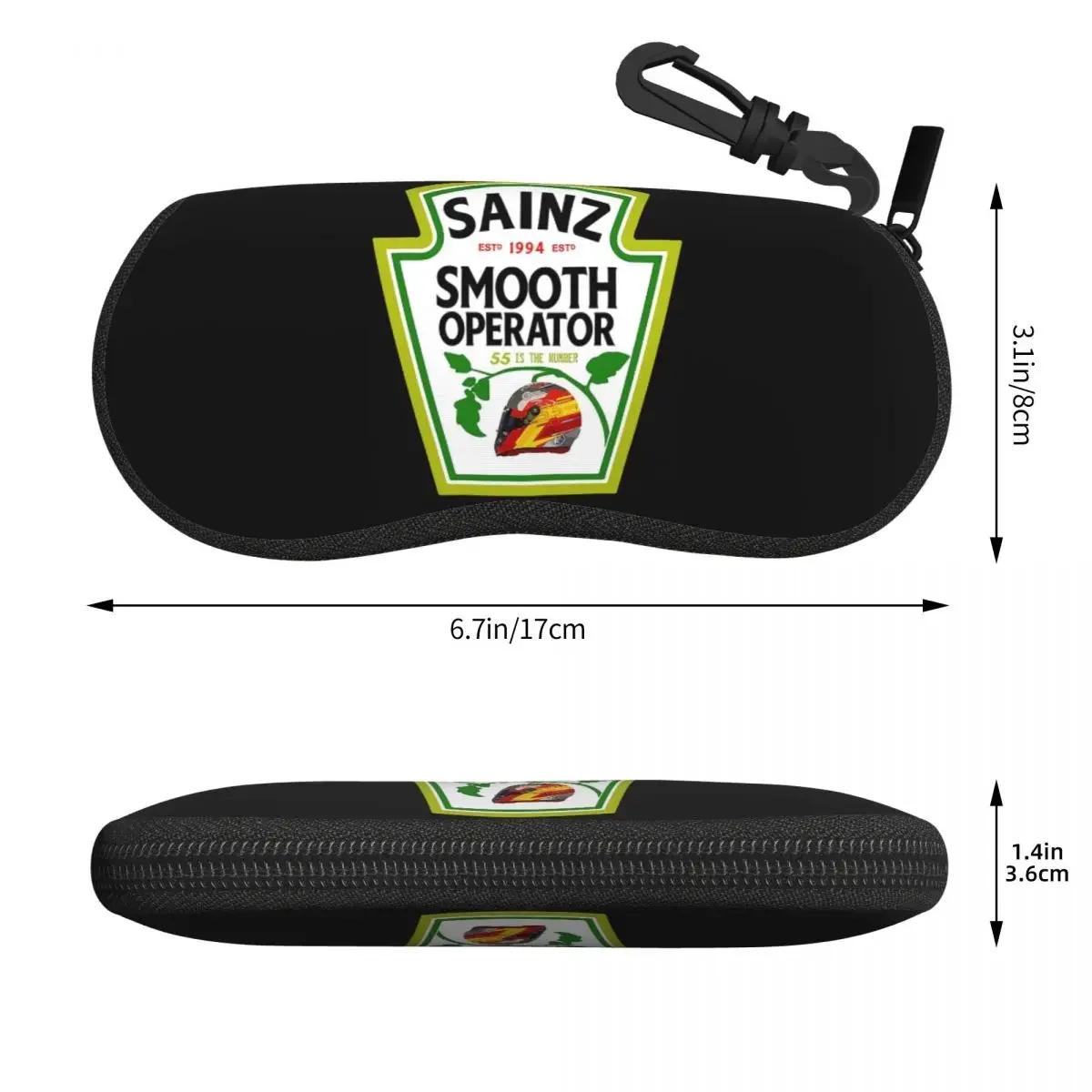 Carlos Sainz Smooth Chili Sauce Shell Glasses Case Protector Sunglasses Box Women Men Soft Eyeglasses Bag Pouch