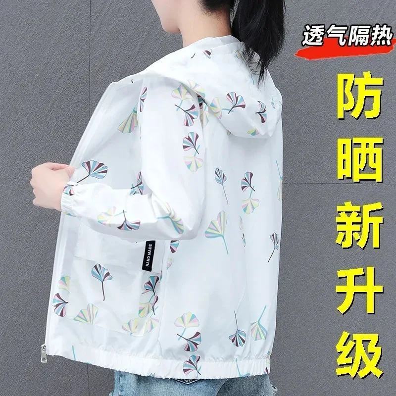 High-Quality Sunscreen Coat Women Summer 2026 New Fashion Print Sun-Protective Clothing Jacket Female Thin Breathable UV Outwear