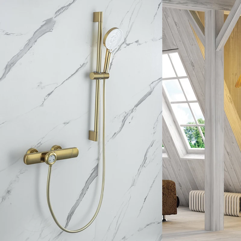 CDBM Sanitary Fixture 73095Solid Brass Bathroom Shower Set with Sliding Bar, Hot & Cold Water Shower System HST-050