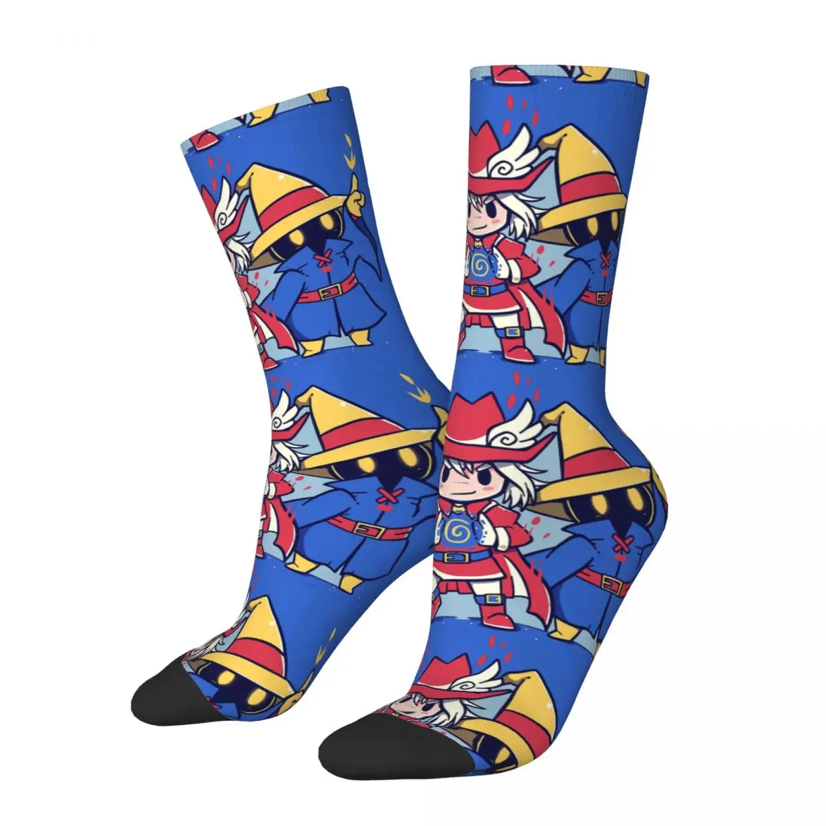 Funny Crazy Sock for Men The Three Mages Hip Hop Harajuku Final Fantasy FF Role Playing Game Happy Seamless Boys Crew Sock