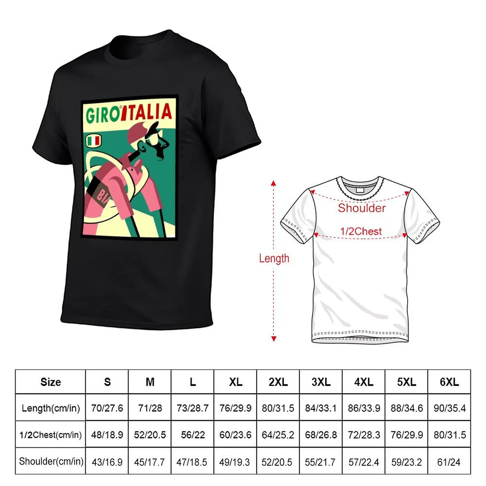 Giro D Italia: Abstracte Grillige Wielerprint T-Shirt Oversized Schattige Kleding Sneldrogende Herenkleding