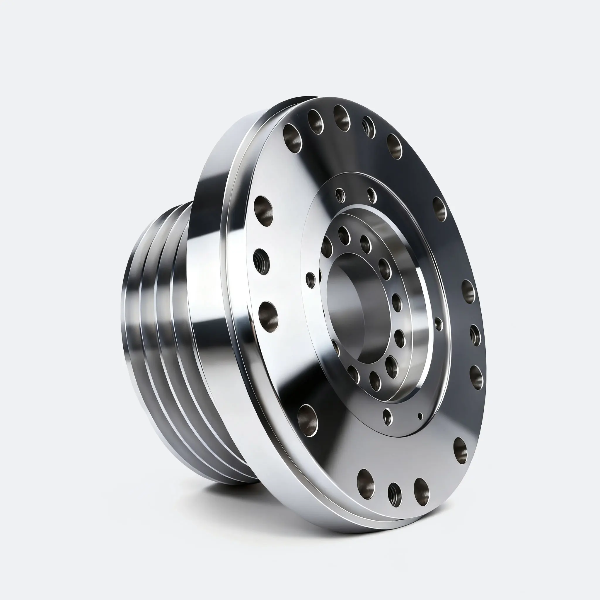 Custom industrial flange mounting multi-slot pulley 316L stainless steel for numerical control machine tools precision machinery