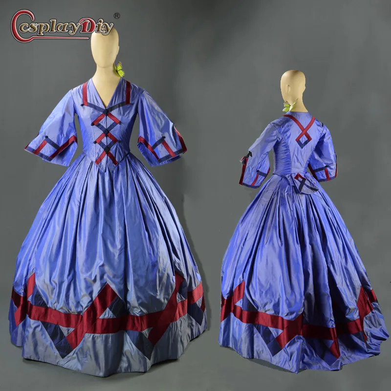 Women Anti-bellum Gown Victorian Civil War Inspired Ball Gown Purple Dress Movie Angels And Insects Eugenia Alabaster Cosplay