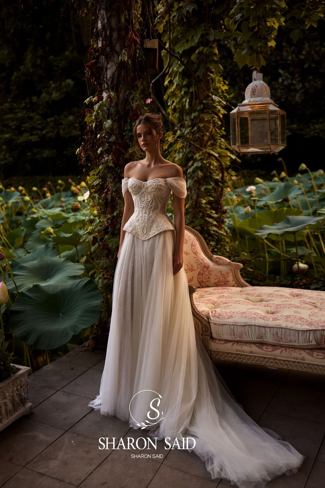 Sharon disse alta qualidade boho tule fora branco vestido de casamento 2025 puff manga varredura trem princesa vestidos de noiva sw126 personalizado