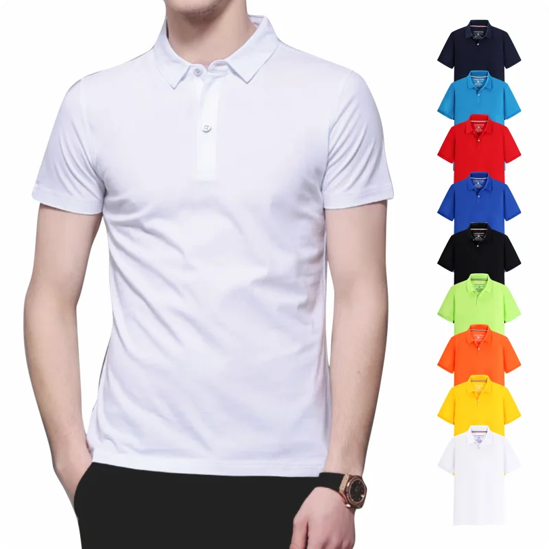 Solide kurz ärmel ige Polos hirt Herren bekleidung Mode Sommer atmungsaktiv bequem Top 9 Farben