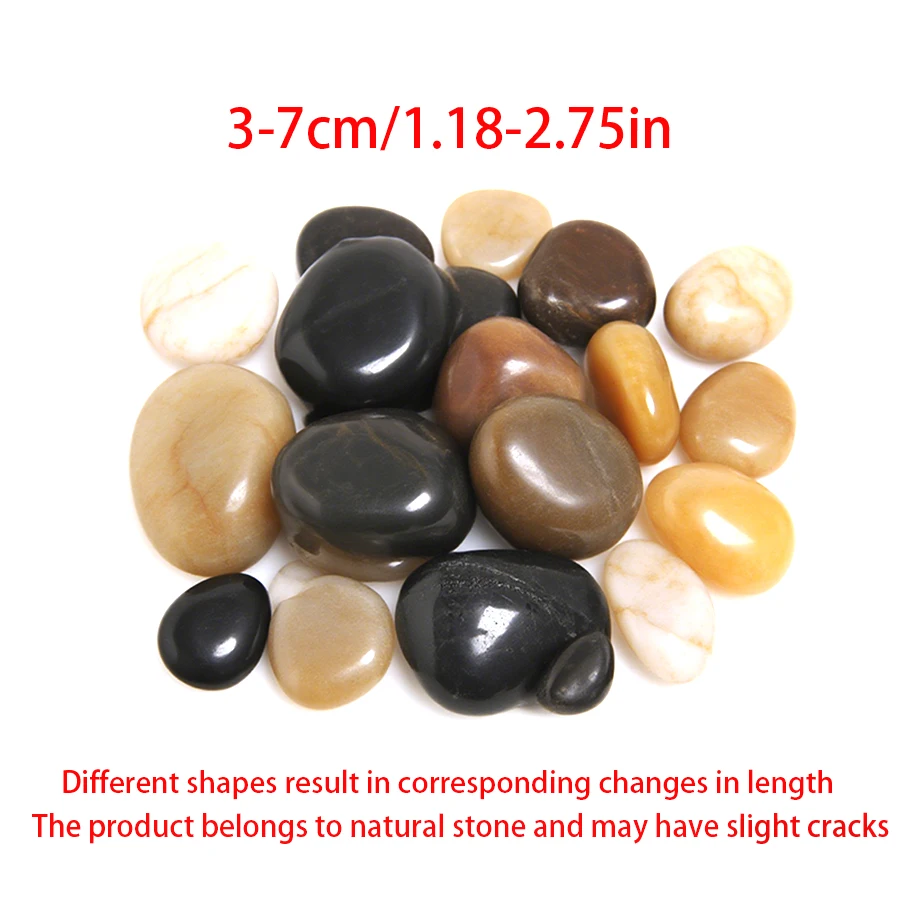 300-700g Smooth River Pebbles, Decorative Rocks for Plant Pot Covering, Bonsai Soil Topping, Fish Tank Aquarium Layout, XJM