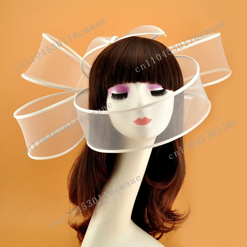 Mesh headgear Internet celebrity Kardashian with the same oversized bow concave shape eye-covering mesh headgear