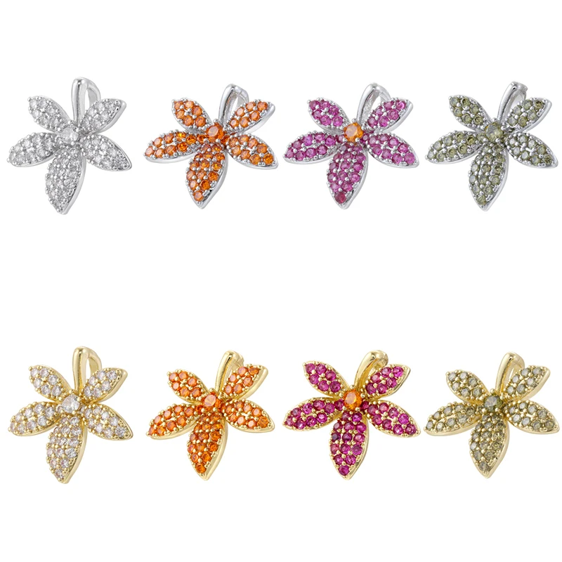 ZHUKOU Autumn Minimalist Fashion Jewellery Maple Leaf Fallen Leaf Shaped Pendant Women's Necklace Making Accessories:VD2141