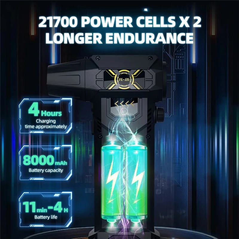 Новый турбореактивный вентилятор 130000 об/мин, электрическая воздуходувка для пыли, бесступенчатая регулируемая скорость ветра, 45 м/с, очищающая осушитель воздуха-X64A