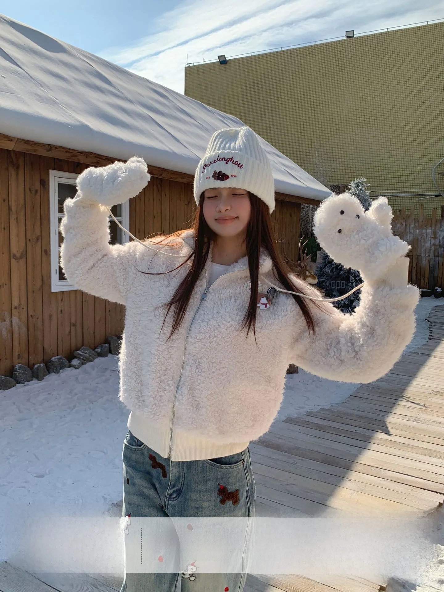 

Женское зимнее пальто Orange Tree с утолщенным мехом ягненка, теплым воротником-стойкой, хлопковое, в корейском стиле, с длинными рукавами