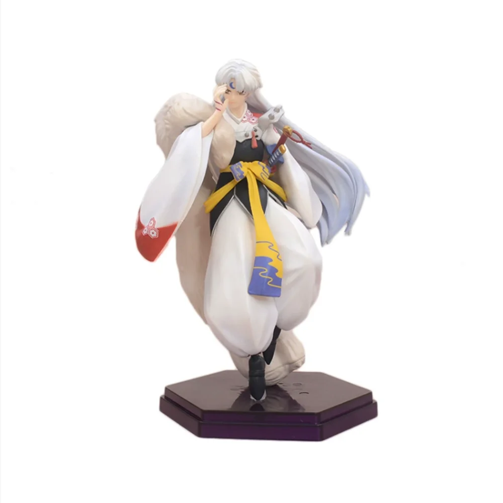 20cm Inuyasha Anime Figure Sesshoumaru PVC Action Figure Higurashi Kagome Figurine Collectible Model Toys Kid Gift