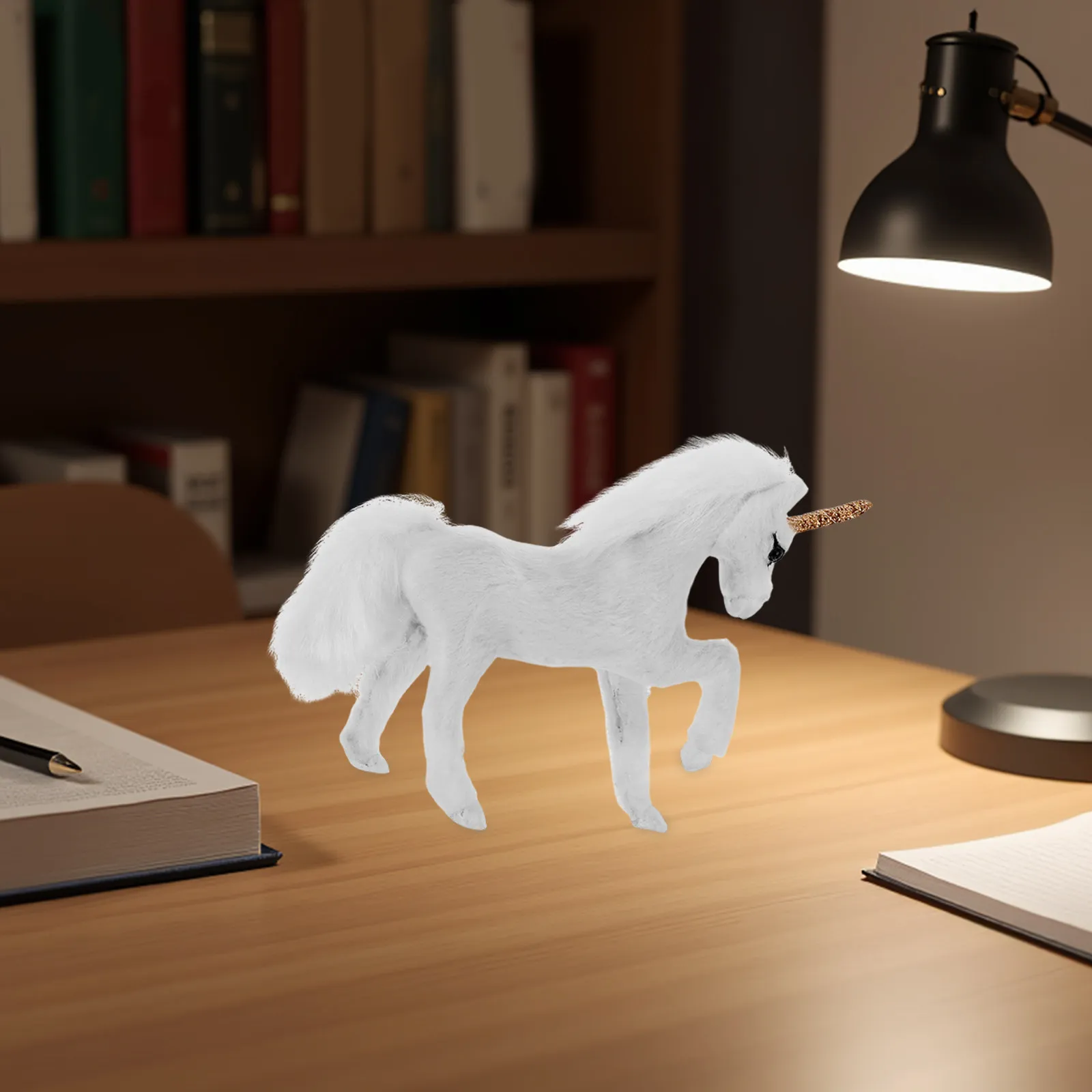 

2Pcs Unicorn Decorations Realistic Simulation Animal Ornaments Soft Faux Wool Miniature Standing Unicorn Statues for Home Office