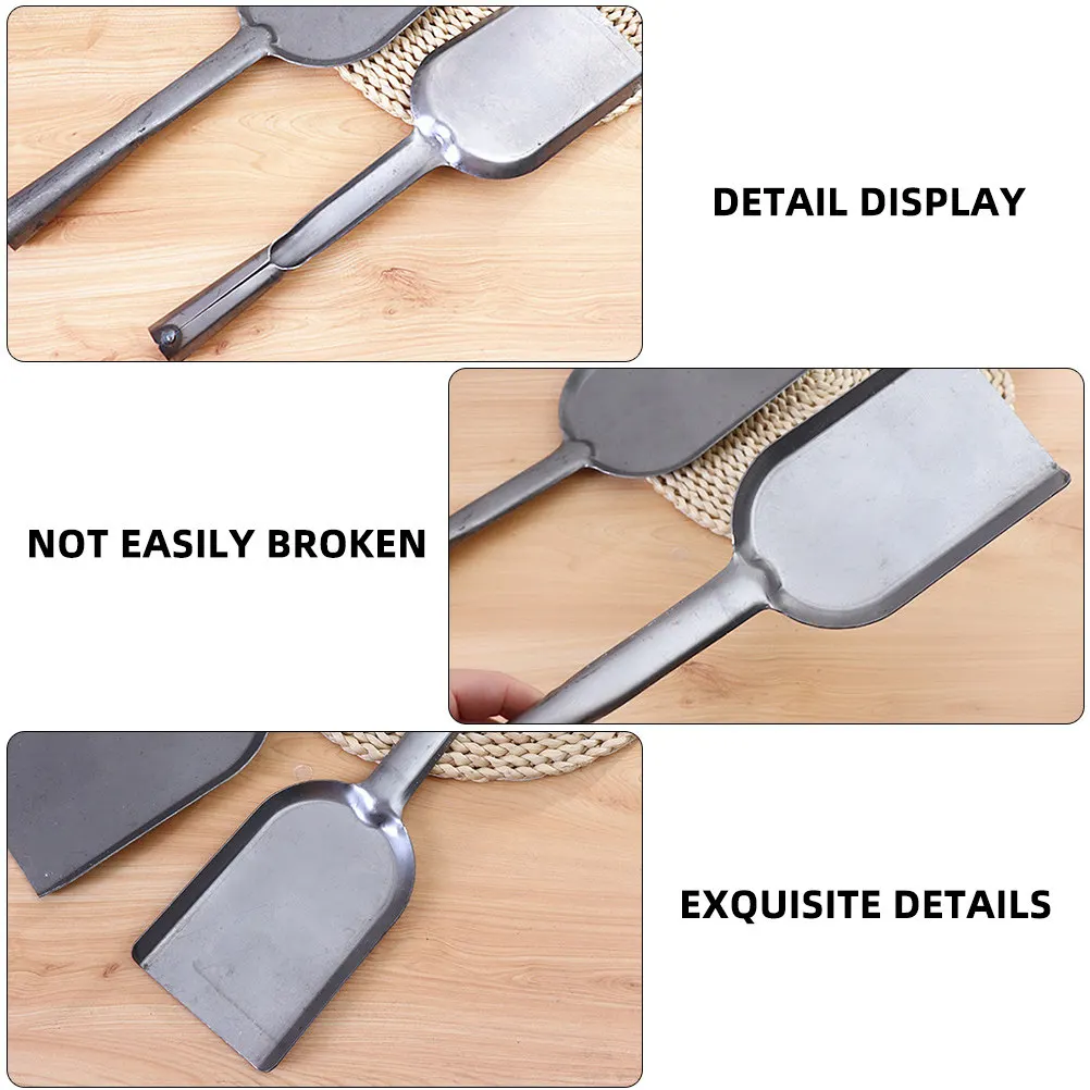 

2Pcs Pot Stove Shovel with Long Handle for Coal Ash Soil Garbage Heavy Duty Waterproof Fireproof Stove Cleaning Tool
