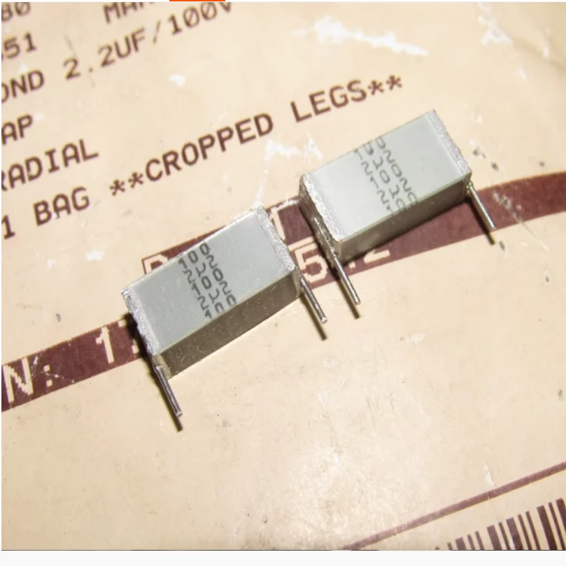 Brand New German 2.2UF 100V 5% MKT6x3 Multi-Layer Cake Laminated Film Capacitor with 15mm Pin Pitch and Volume of 15*6*3