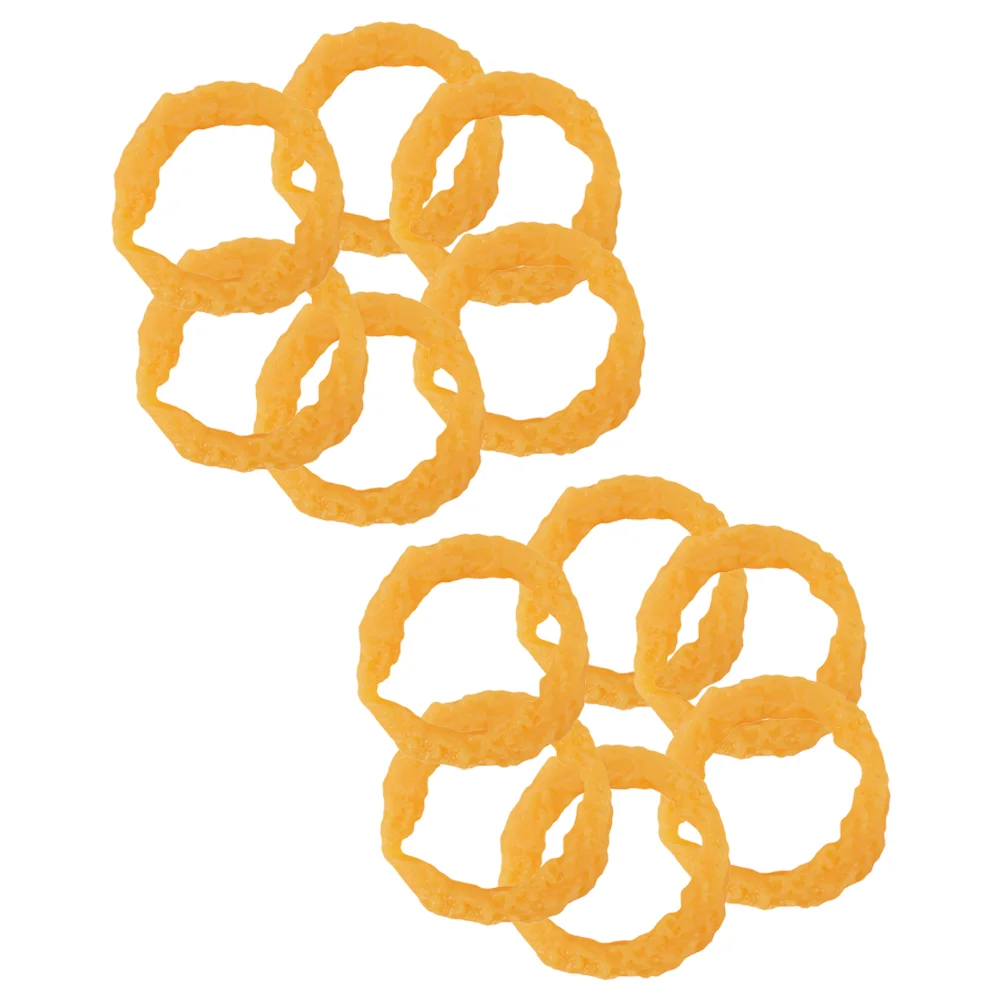 

12 Pcs Artificial Photo Simulated Fried Squid Rings Food Toys Pvc Imitated Model