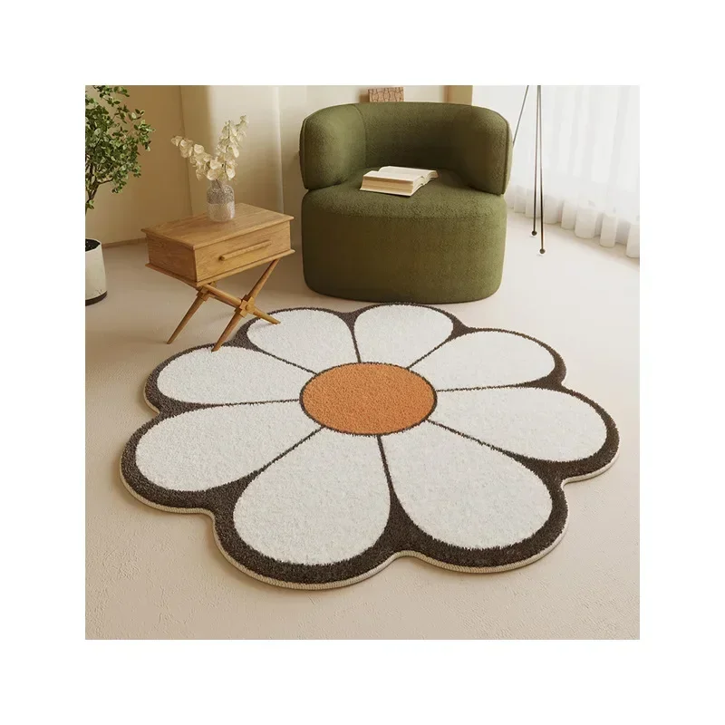 Simple and Cute Style Sunflower Bedroom Full Carpet Household Non-slip Imitation Cashmere Carpet  Carpets for Living Room