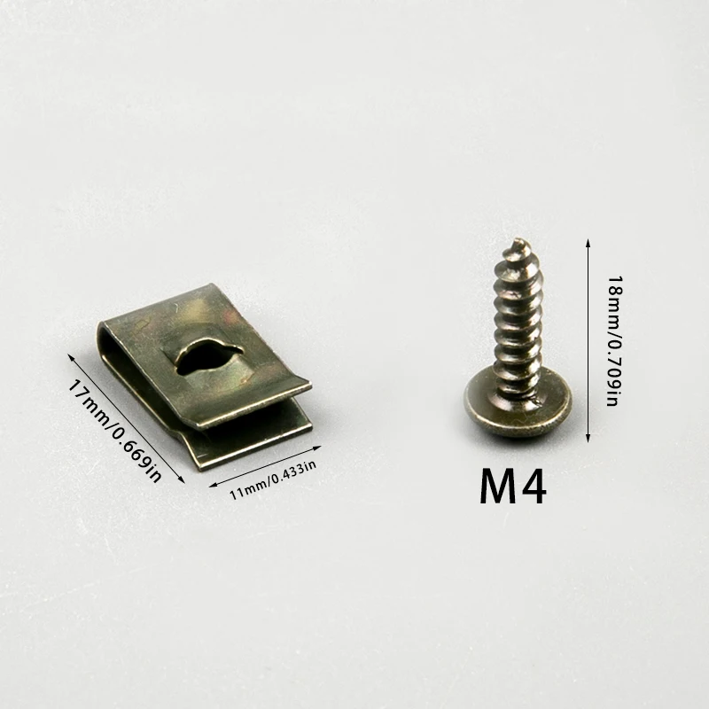 Car Metal Screw Clips Set U-Type Fastener Clip Self Tapping Screws Car Clips Fender Bumper Protection Buckle Iron Sheet Screw