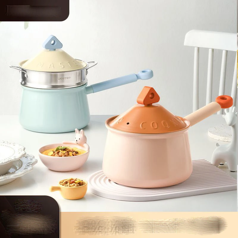 Baby Food Ceramic Non Stick Milk Pot Frying Steaming Soup Pot Children's Milk Pot Household Integrated Instant Noodle Pot ZF658