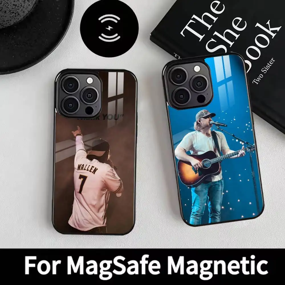 

M-Morgan W-Wallen Phone Case For iPhone 17 16 15 14 13 12 Pro Max Plus for Magsafe Mirror Wireless Magnetic Cover
