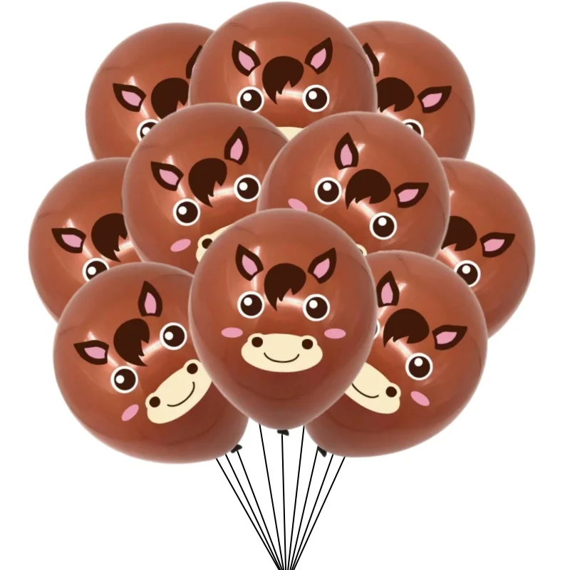 10/30 Pc Bauernhof Kuh Schwein Pferd Schafe Küken Latex Ballons Kinder Geburtstag Party Dekoration Tier Ballon Baby dusche Luft Bälle Globos – Detail 5