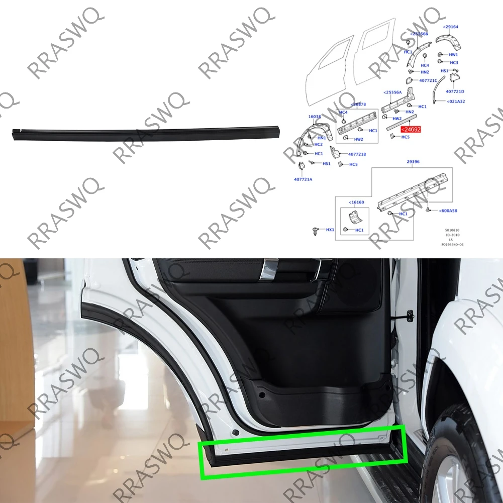 1 pieza de sello de moldura exterior de puerta trasera de coche CGE de goma 500021   CGE 500021   Para Land Rover Discovery 3 Discovery 4 LR3 LR4 2005-2016