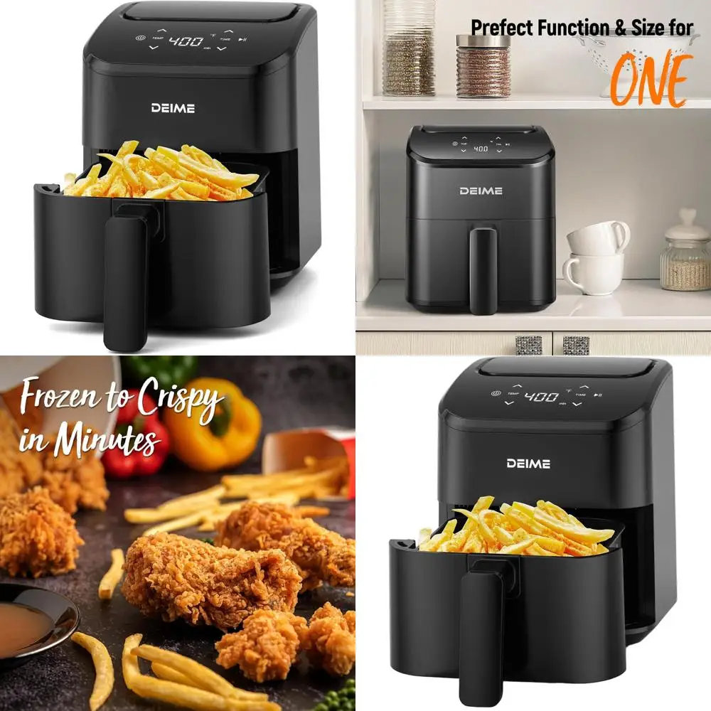 

Compact 3 Qt Digital Air Fryer, Space-Saving, Nonstick & Dishwasher Safe Basket for Easy Meals