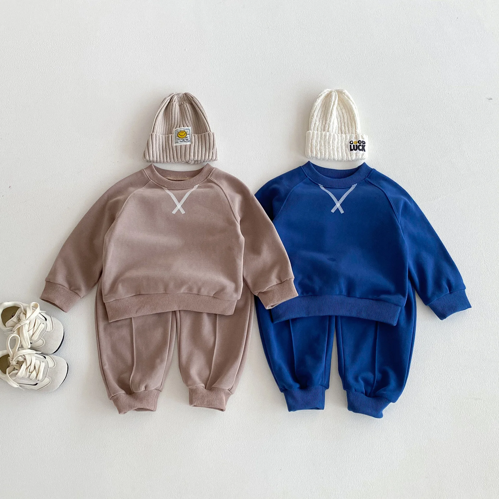 

2026 Spring New Children Long Sleeve Clothes Set Boys Girls Sweatshirt + Sweat Pants 2pcs Suit Cotton Kids Casual Sports Outfits