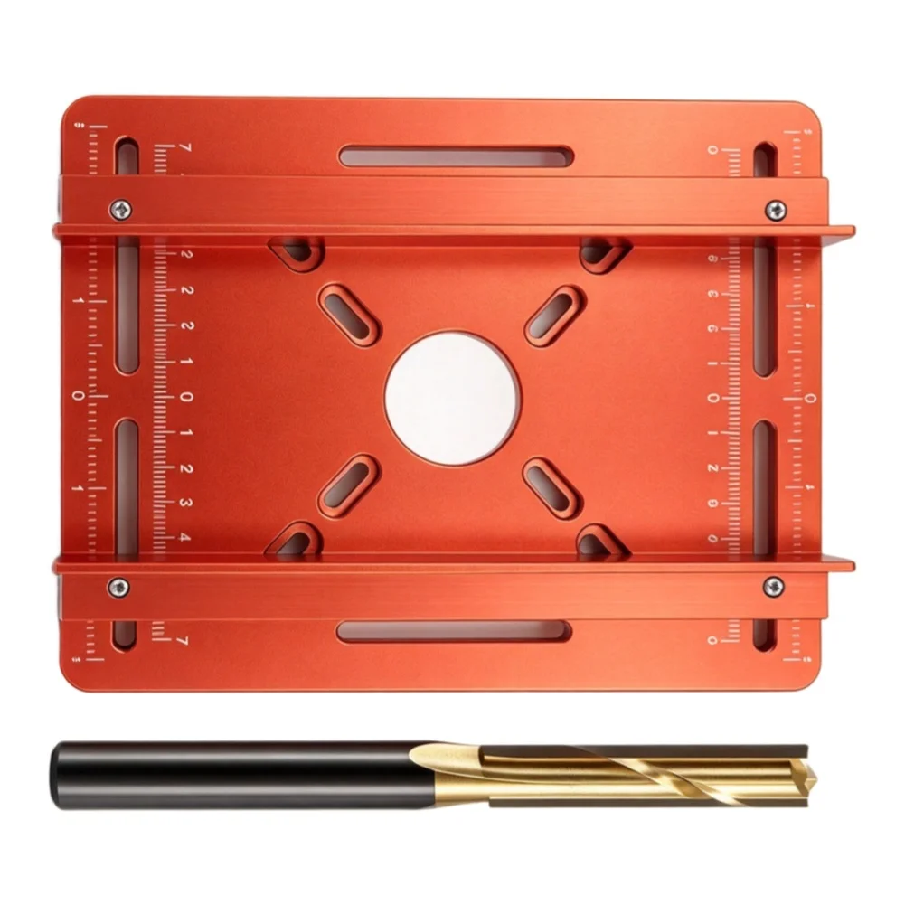 Wood Router Slotting Locator Slotted Base Slotting Machine Bracket With Milling Cutter Aluminum Alloy Router Guide Positioning