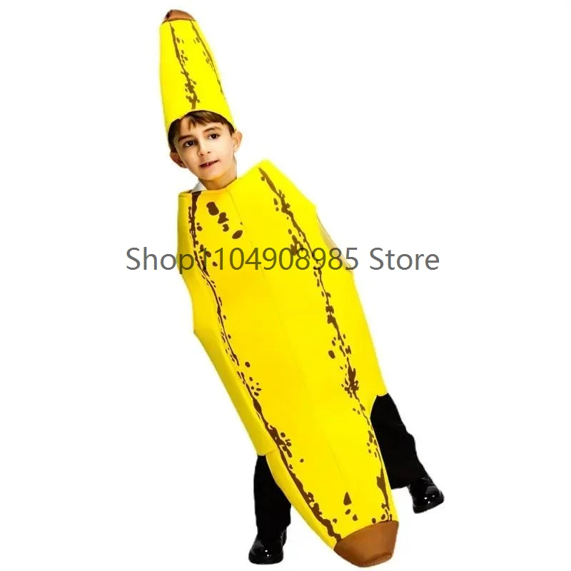 

Banana Cosplay Costume Carnival Disguise Wear Child Food Party Clothes Fancy Jumpsuit Fruits Performance Outfit