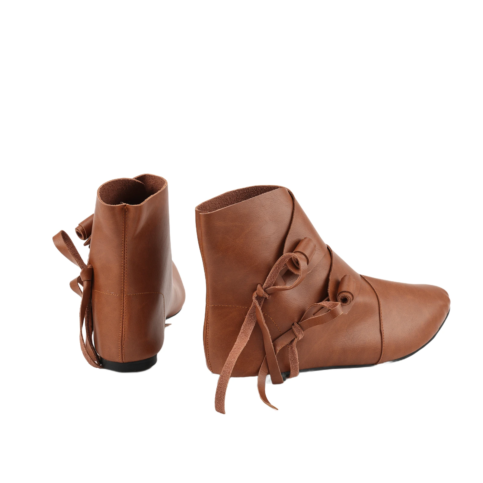 ผู้ชาย Renaissance รองเท้า Slip on Lace Up ไวกิ้งยุคกลางโจรสลัดแบนผูกรองเท้าฮาโลวีน Cuff รองเท้า